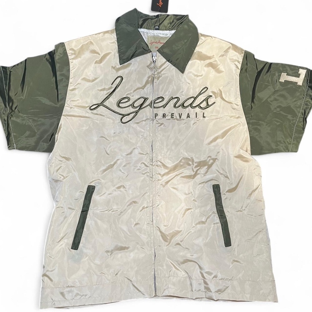 Legends Prevail Green and Cream Windbreaker Jacket - Men’s Brand New